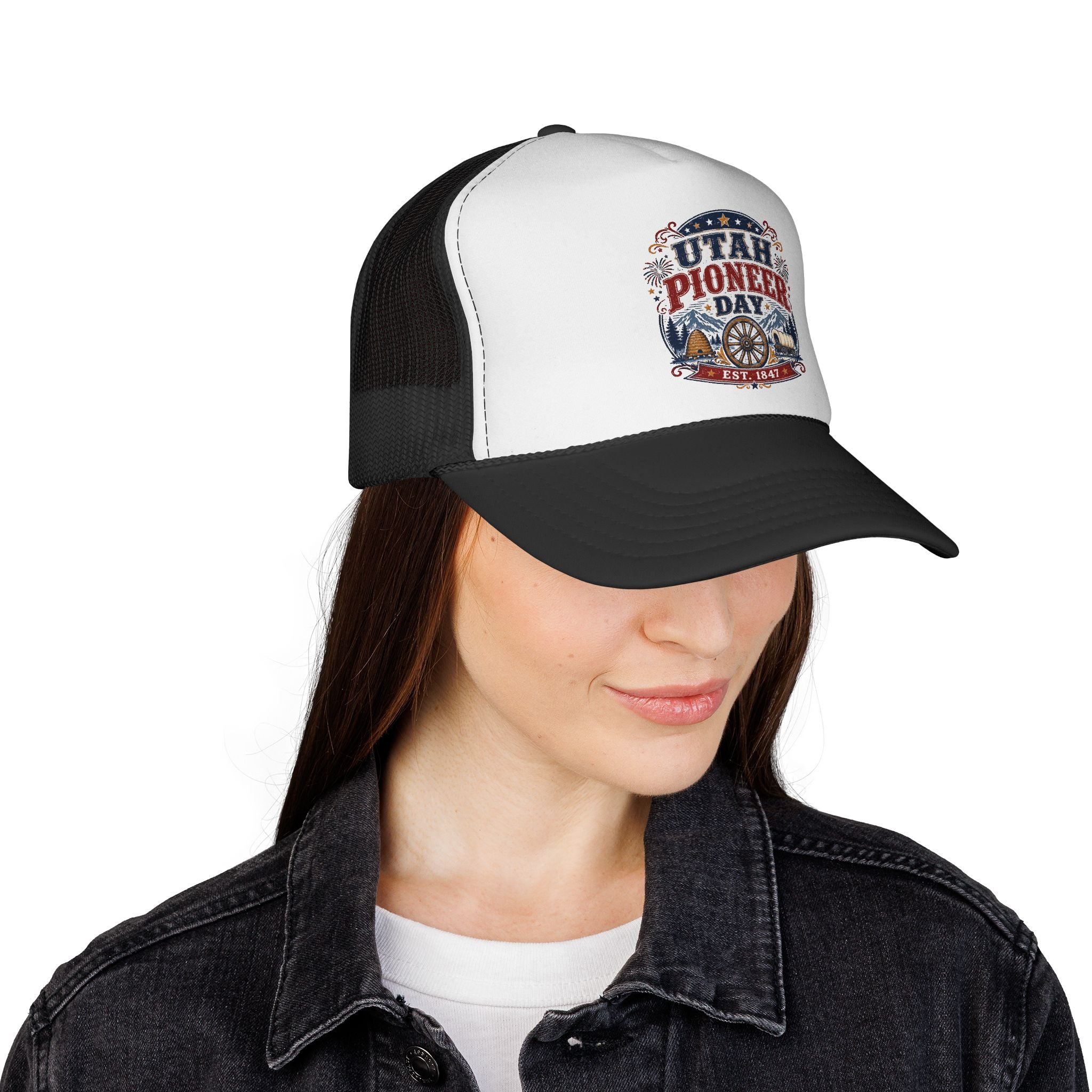 Utah Pioneer Day Trucker Cap – Vintage Western Wagon Wheel Hat