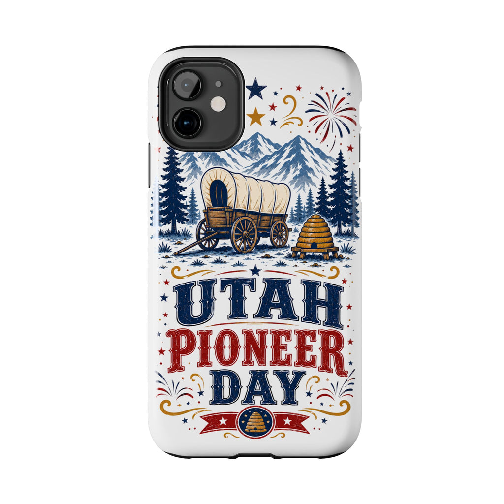 Utah Pioneer Day Tough Phone Case — Covered Wagon & Fireworks Design