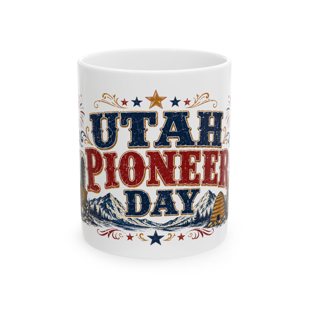 Utah Pioneer Day Ceramic Mug – Rustic Patriotic 'Utah Pioneer Day' Coffee Cup (11oz & 15oz)