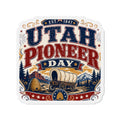 Utah Pioneer Day Die-Cut Magnet — Covered Wagon Retro Keepsake