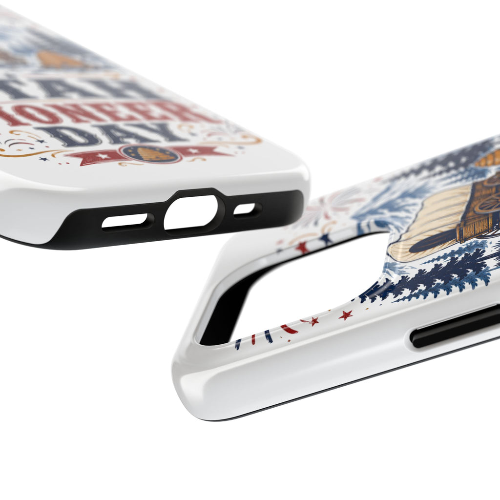 Utah Pioneer Day Tough Phone Case — Covered Wagon & Fireworks Design