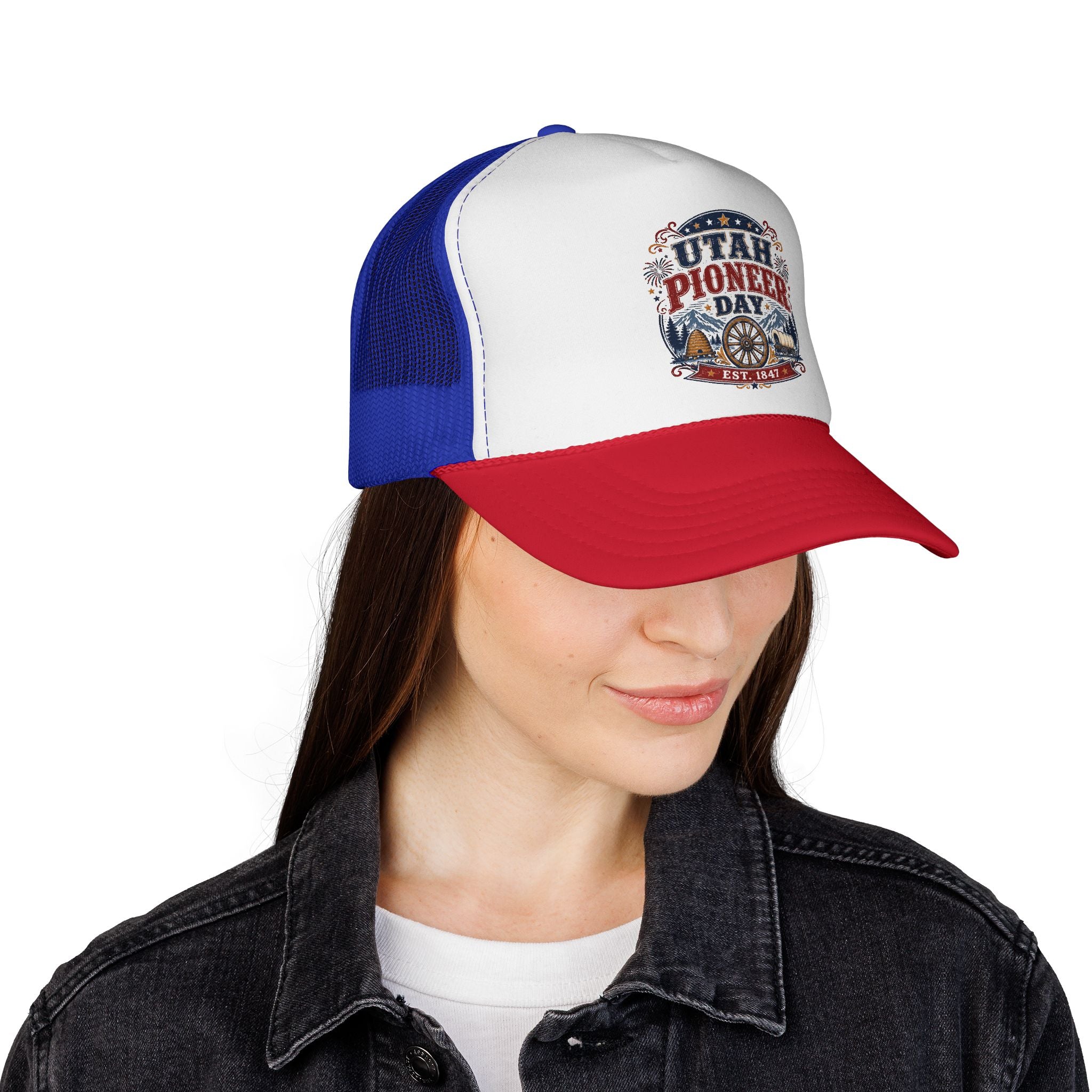 Utah Pioneer Day Trucker Cap – Vintage Western Wagon Wheel Hat