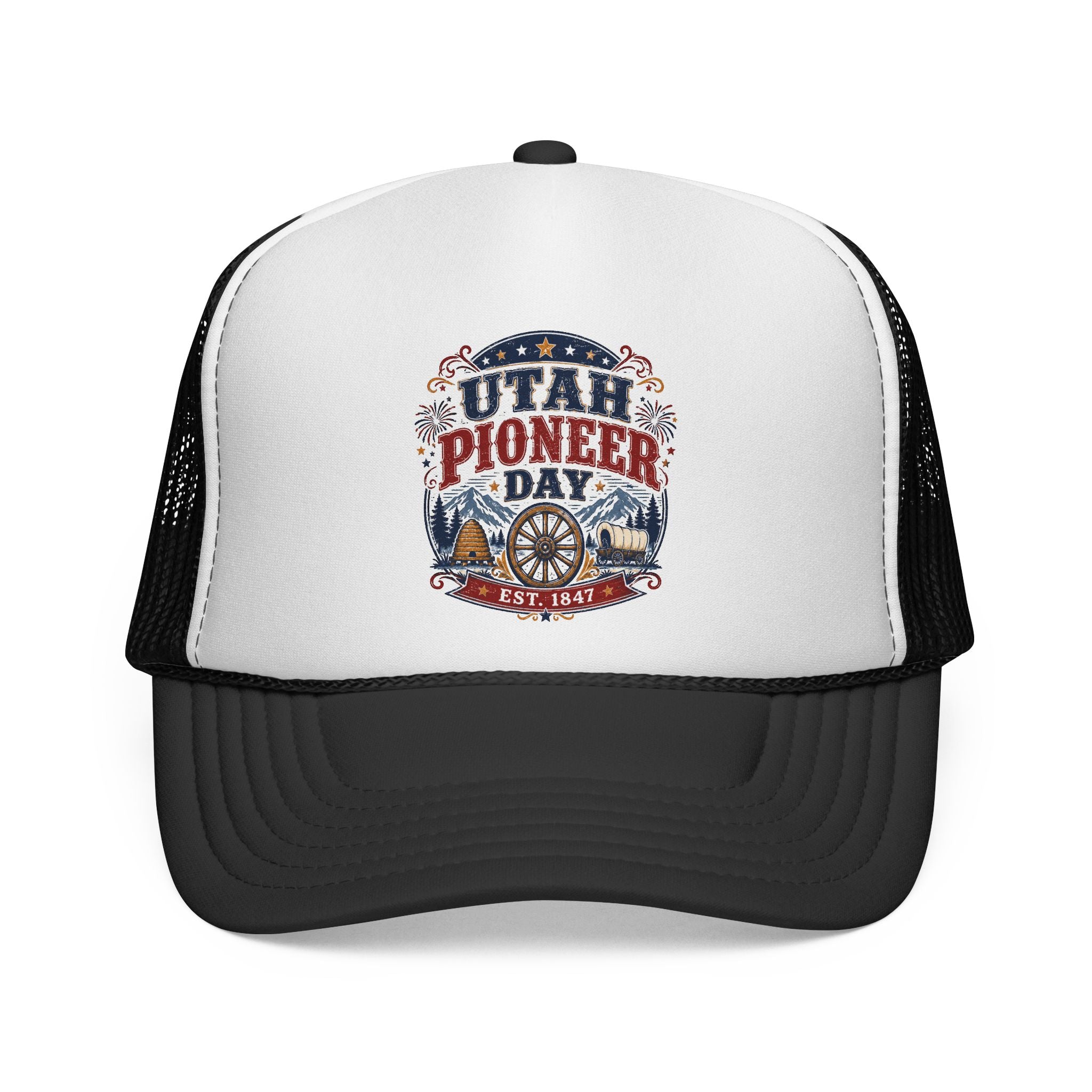 Utah Pioneer Day Trucker Cap – Vintage Western Wagon Wheel Hat