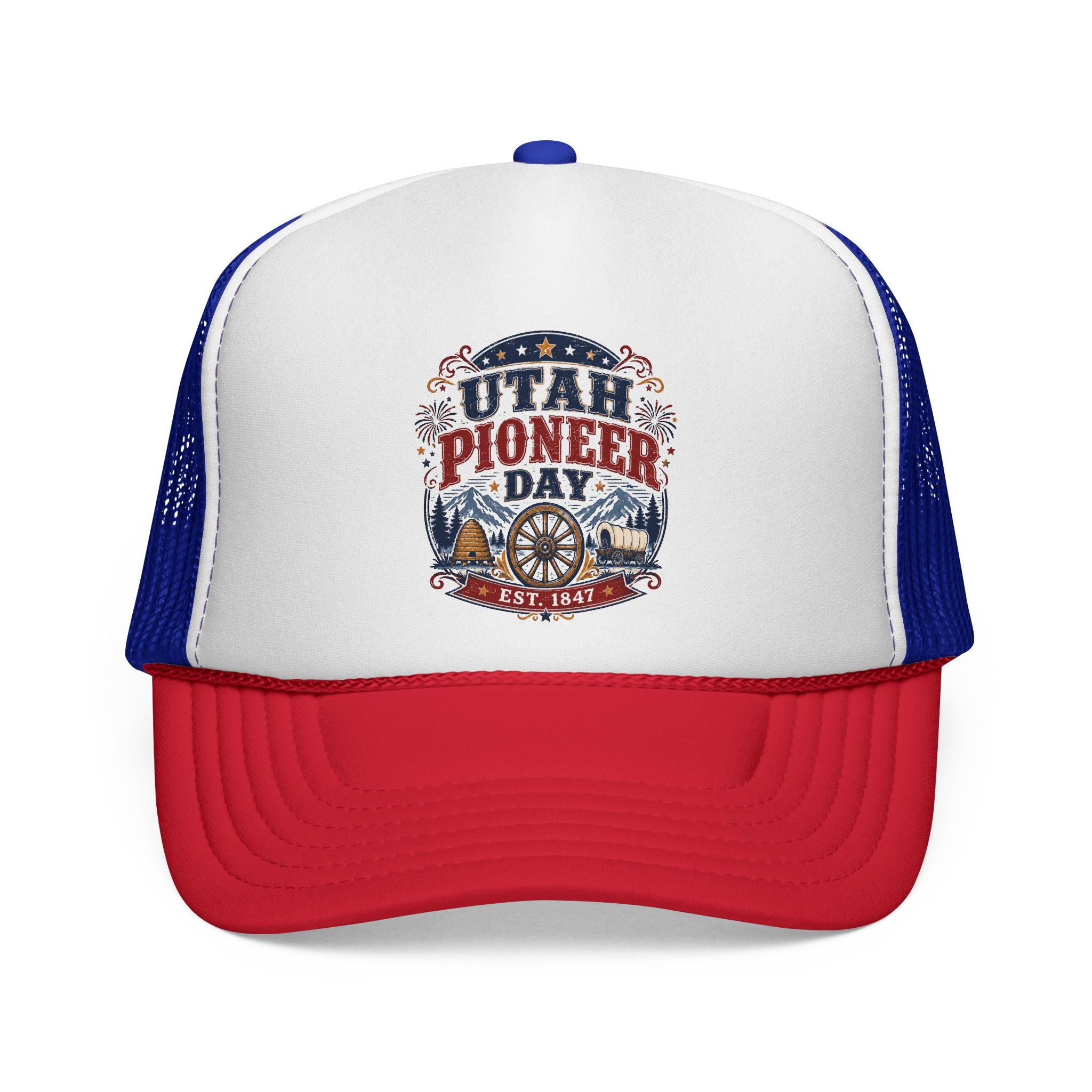 Utah Pioneer Day Trucker Cap – Vintage Western Wagon Wheel Hat