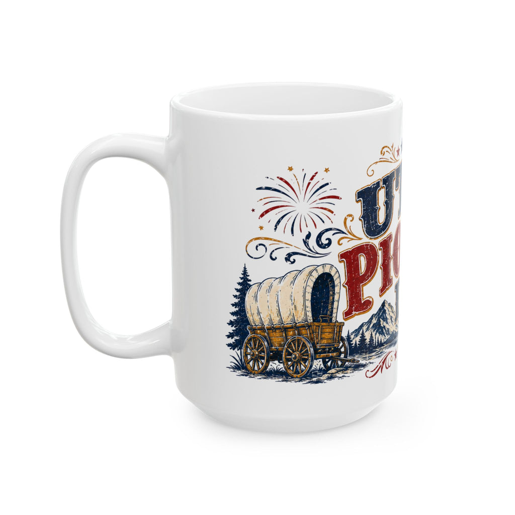 Utah Pioneer Day Ceramic Mug – Rustic Patriotic 'Utah Pioneer Day' Coffee Cup (11oz & 15oz)
