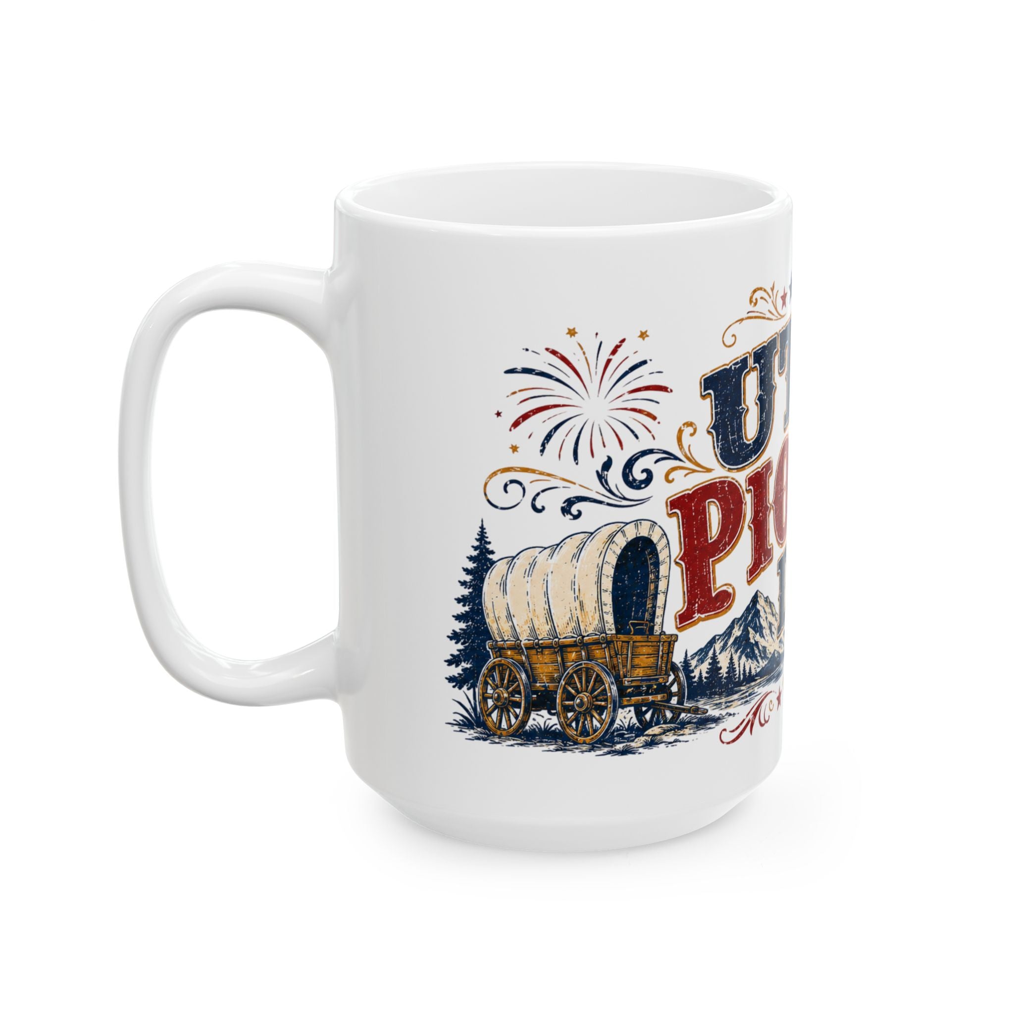 Utah Pioneer Day Ceramic Mug – Rustic Patriotic 'Utah Pioneer Day' Coffee Cup (11oz & 15oz)