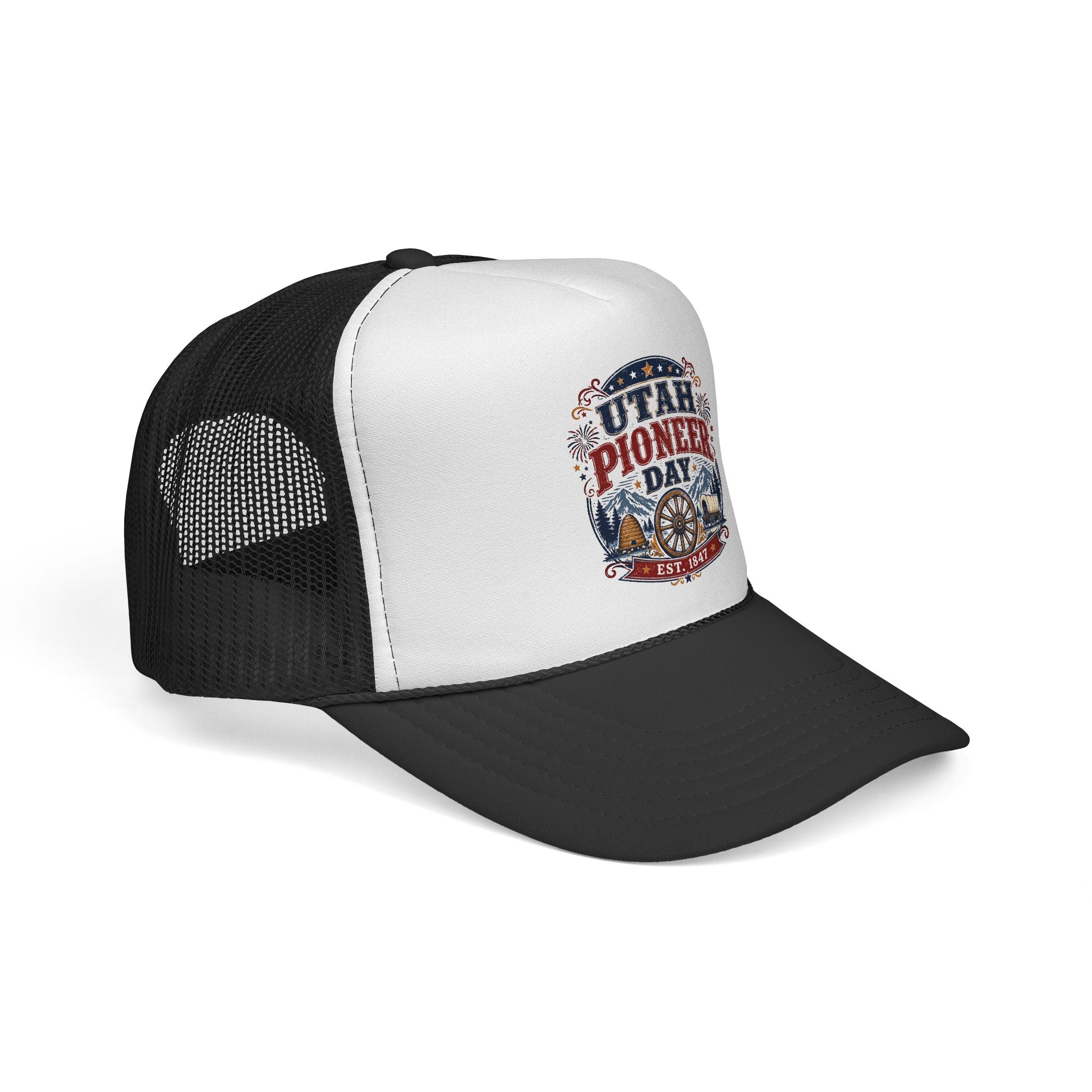 Utah Pioneer Day Trucker Cap – Vintage Western Wagon Wheel Hat