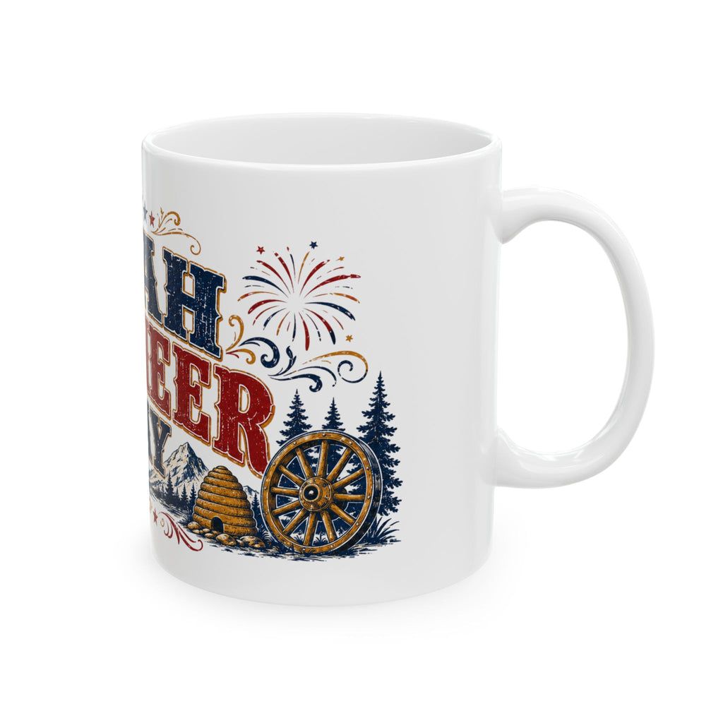Utah Pioneer Day Ceramic Mug – Rustic Patriotic 'Utah Pioneer Day' Coffee Cup (11oz & 15oz)