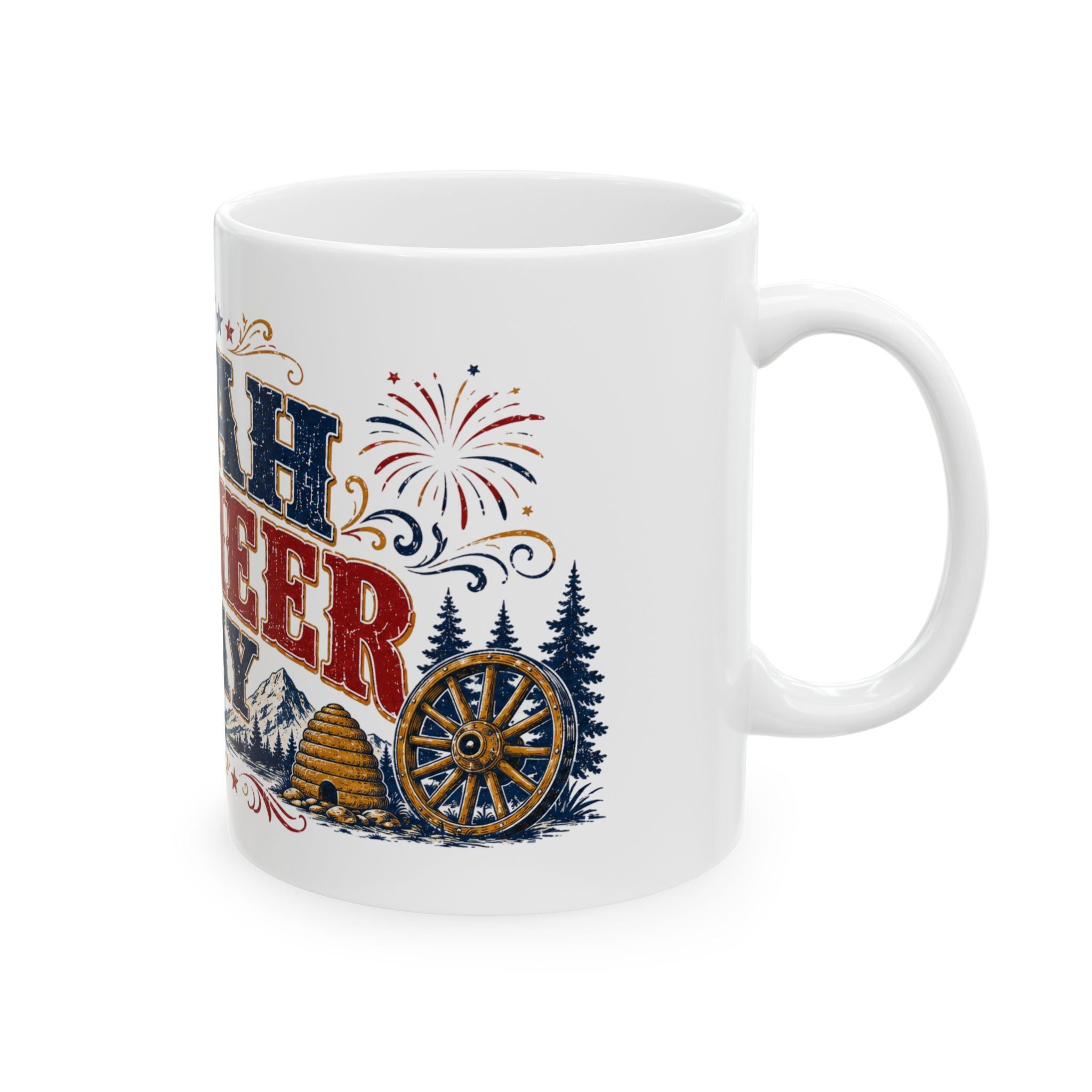 Utah Pioneer Day Ceramic Mug – Rustic Patriotic 'Utah Pioneer Day' Coffee Cup (11oz & 15oz)